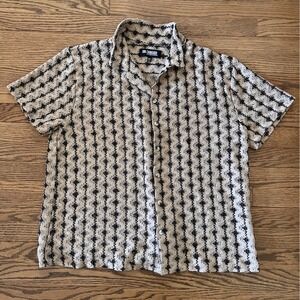 San Francisco Workwear Woven Crochet Camp Shirt Men's XL